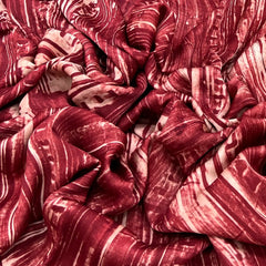 Maroon Abstract Modal Satin Ajrak Print