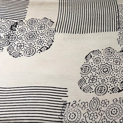 Cream Geometric Modal Satin Ajrak Print