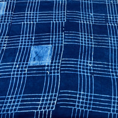 Blue Checks Modal Satin Ajrak Print