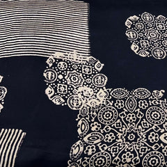 Black Geometric Modal Satin Ajrak Print