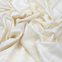 Off White Pintex Slub Silk Embroidery