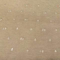 Beige Gold Floral Zari Slub Silk Embroidery