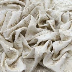 Natural Gold Floral Jal Sequin Tissue Embroidery