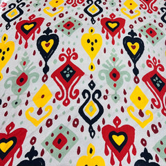 Beige Multicolour Abstract Pashmina Cotton Printed