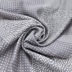 Grey Dotted Mul Chanderi Printed