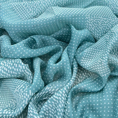 Light Sea Green Dotted Mul Chanderi Printed