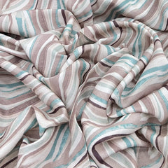 Off White Abstract Slub Silk Print