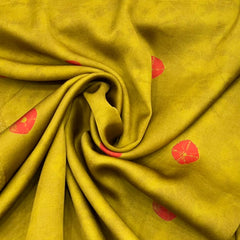 Mustard Bandhani Modal Satin Printed