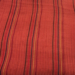 Rust Orange Multicolour Stripes Mul Chanderi Embroidery