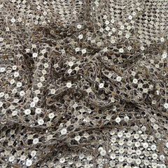 Gold Cut Work & Sequins Tissue Embroidery