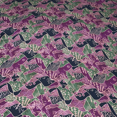 Purple Abstract Modal Satin Printed