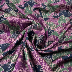 Purple Abstract Modal Satin Printed