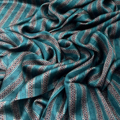 Emerald Green Stripes Modal Satin Printed