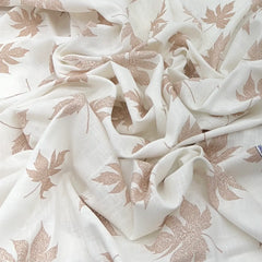 White Leaf Pure 60 Lea Linen Printed