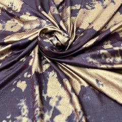 Wine Gold Satin Velvet Foil Plain