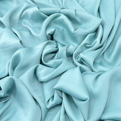 Aqua Green Wrinkle Satin Plain