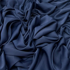 Navy Blue Wrinkle Satin Plain