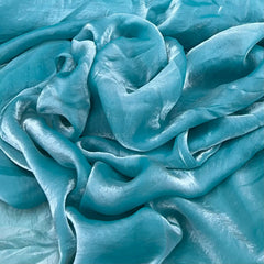 Aqua Blue Glass Tissue Organza Plain