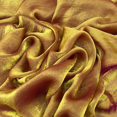Two Tone Golden Yellow Glass Tissue Organza Plain