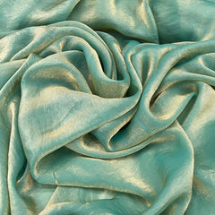 Two Tone Sea Green Glass Tissue Organza Plain