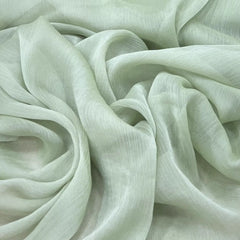 Pista Green Wrinkle Organza Plain