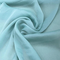 Sea Blue Wrinkle Organza Plain