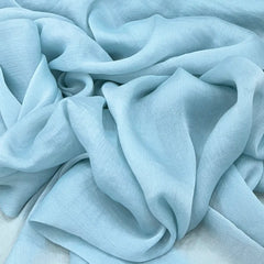 Sky Blue Wrinkle Organza Plain