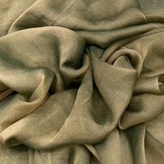 Bottle Green Wrinkle Organza Plain