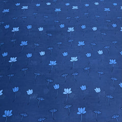 Blue Lotus Chanderi Printed