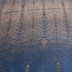 Blue Beige Wave Chanderi Printed
