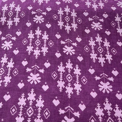 Light Purple Geometric Pure Linen Printed