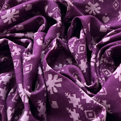 Light Purple Geometric Pure Linen Printed