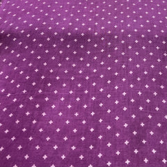 Purple Motif Pure Linen Printed