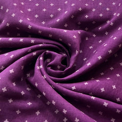 Purple Motif Pure Linen Printed