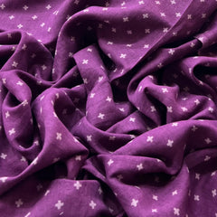 Purple Motif Pure Linen Printed