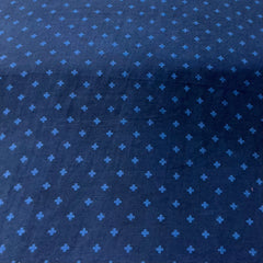 Navy Blue Motif Pure Linen Printed