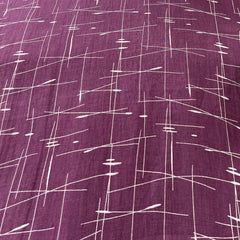 Light Purple White Abstract Pure Linen Printed