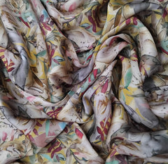 Onion Pink Multicolour Floral Leaf Modal Satin Printed