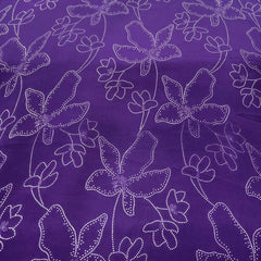 Purple Floral Modal Satin Printed