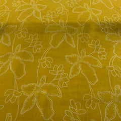 Yellow Floral Modal Satin Printed