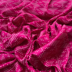 Hot Pink Geometric Modal Satin Printed