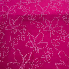 Hot Pink Floral Modal Satin Printed