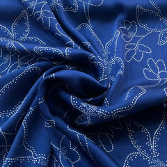 Blue Floral Modal Satin Printed