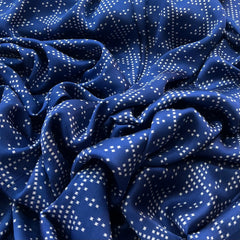 Blue Geometric Modal Satin Printed