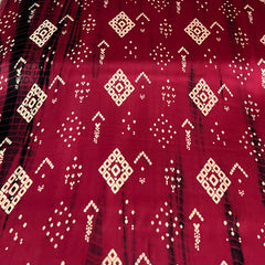 Maroon Tie Dye Modal Satin Printed