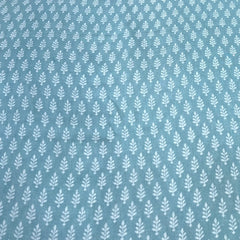 Mint Green Leaf Block Pure Linen Printed