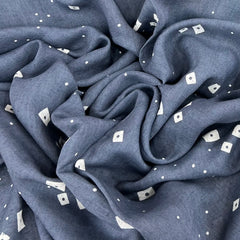 Grey Bandhani Pure Linen Printed