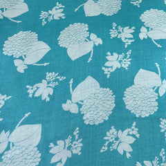 Sea Blue Floral Pure Tussar Printed