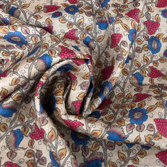 Beige Kalamkari Jal Pure Tussar Printed