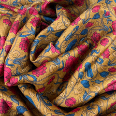 Mustard Yellow Kalamkari Jal Pure Tussar Printed